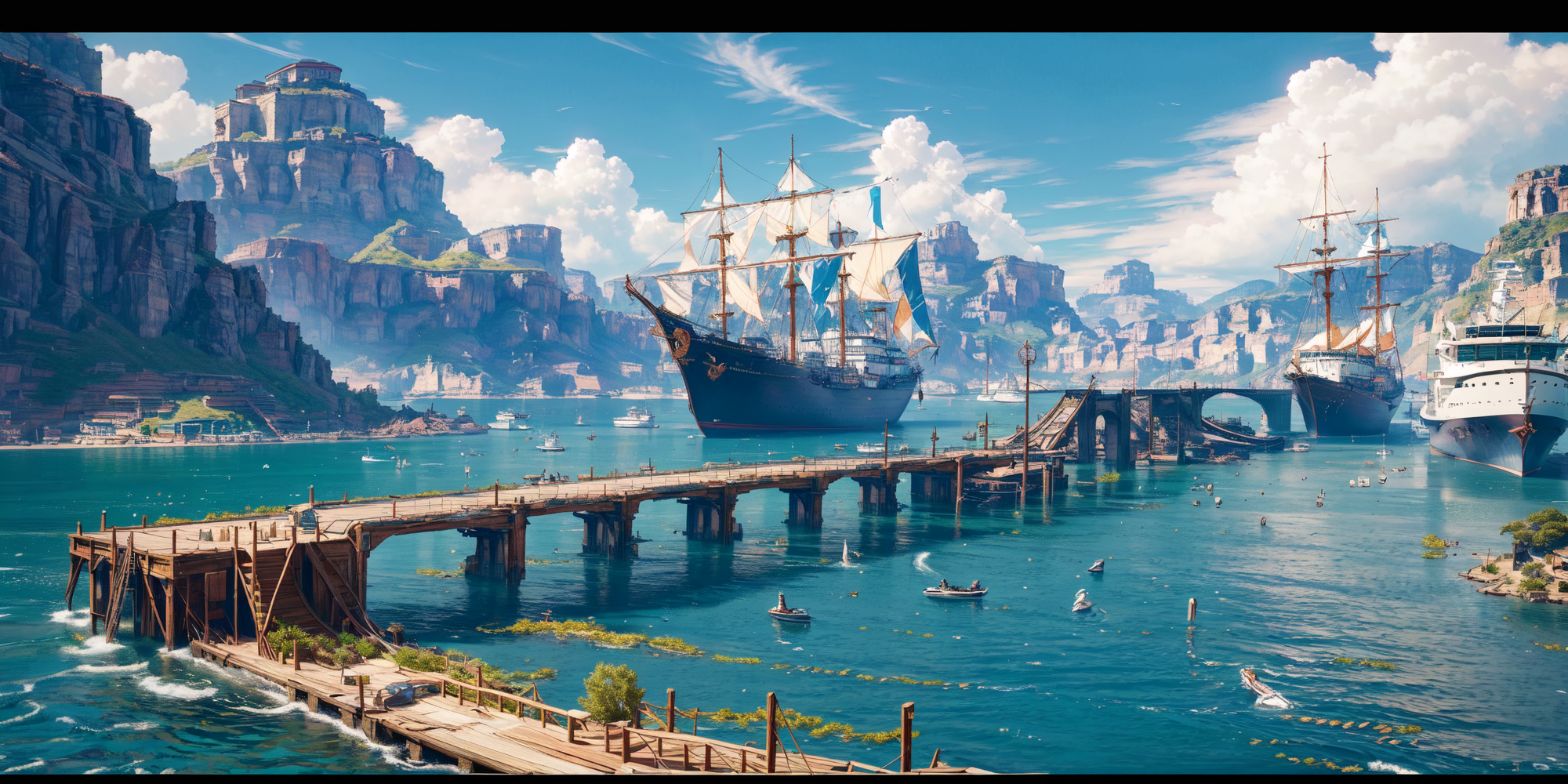 18364-901371945-(masterpiece_1.2), best quality,_letterboxed, scenery, watercraft, water, no humans, fantasy, ship, landscape, outdoors, river,.png